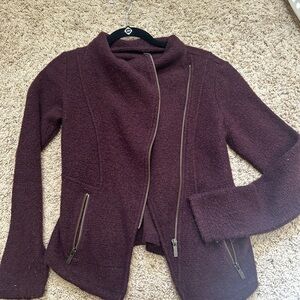 Halogen Women's Deep Burgundy Teddy Jacket XS